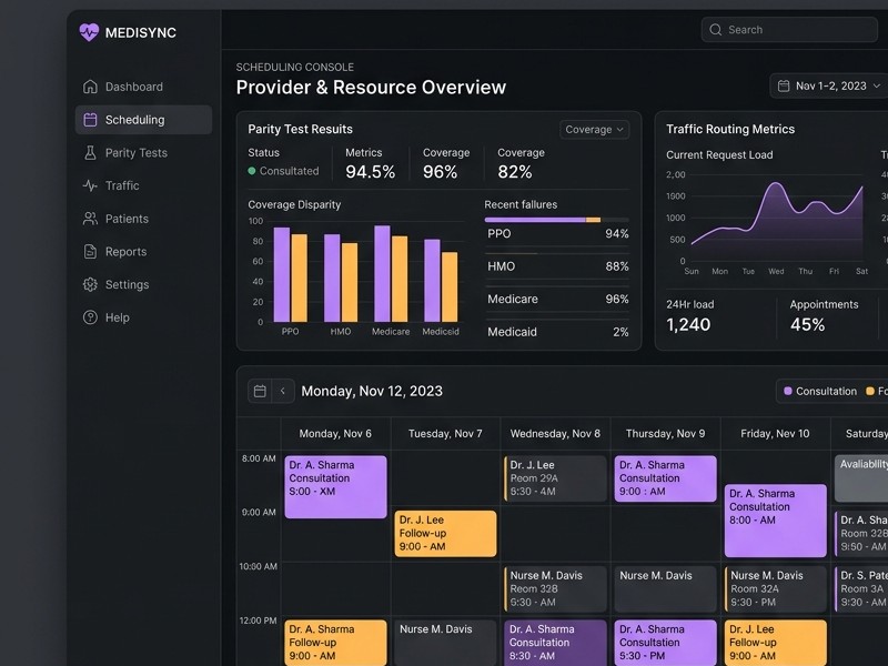 Parity test dashboard
